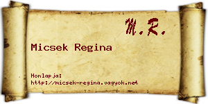Micsek Regina névjegykártya